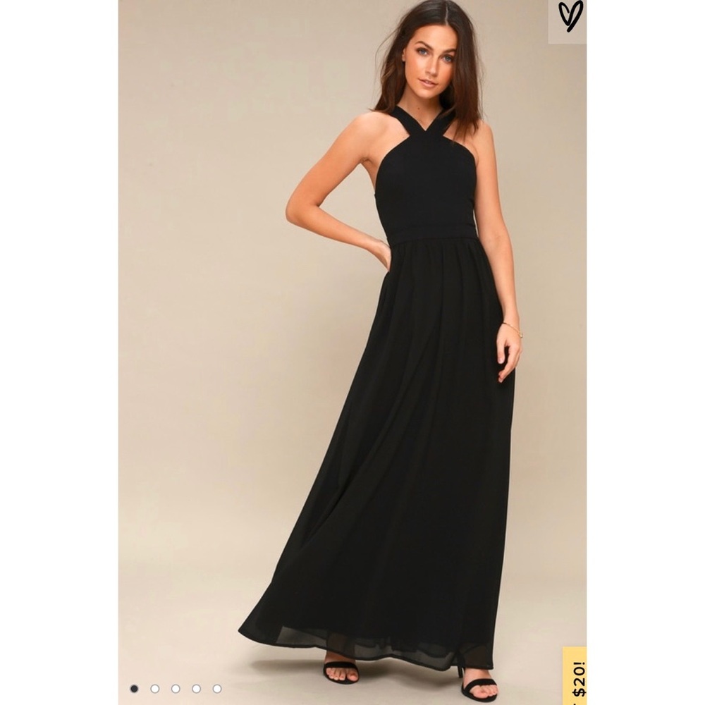 Lulus ‘Air of Romance’ Black Maxi Dress